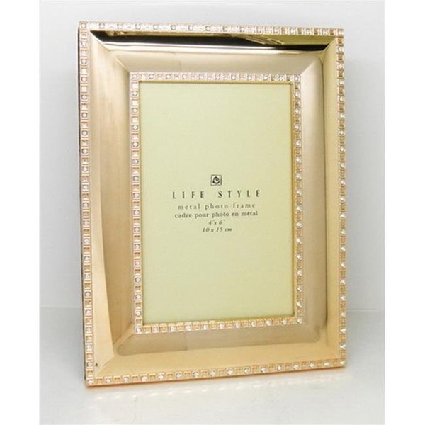 Jiallo Jiallo 81294 4 x 6 in. Gold Plated with Sparkling Crystal Photo Frame 81294